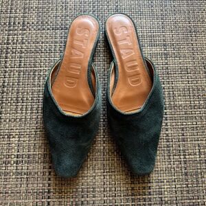Staud Green Suede Gigi Mules
